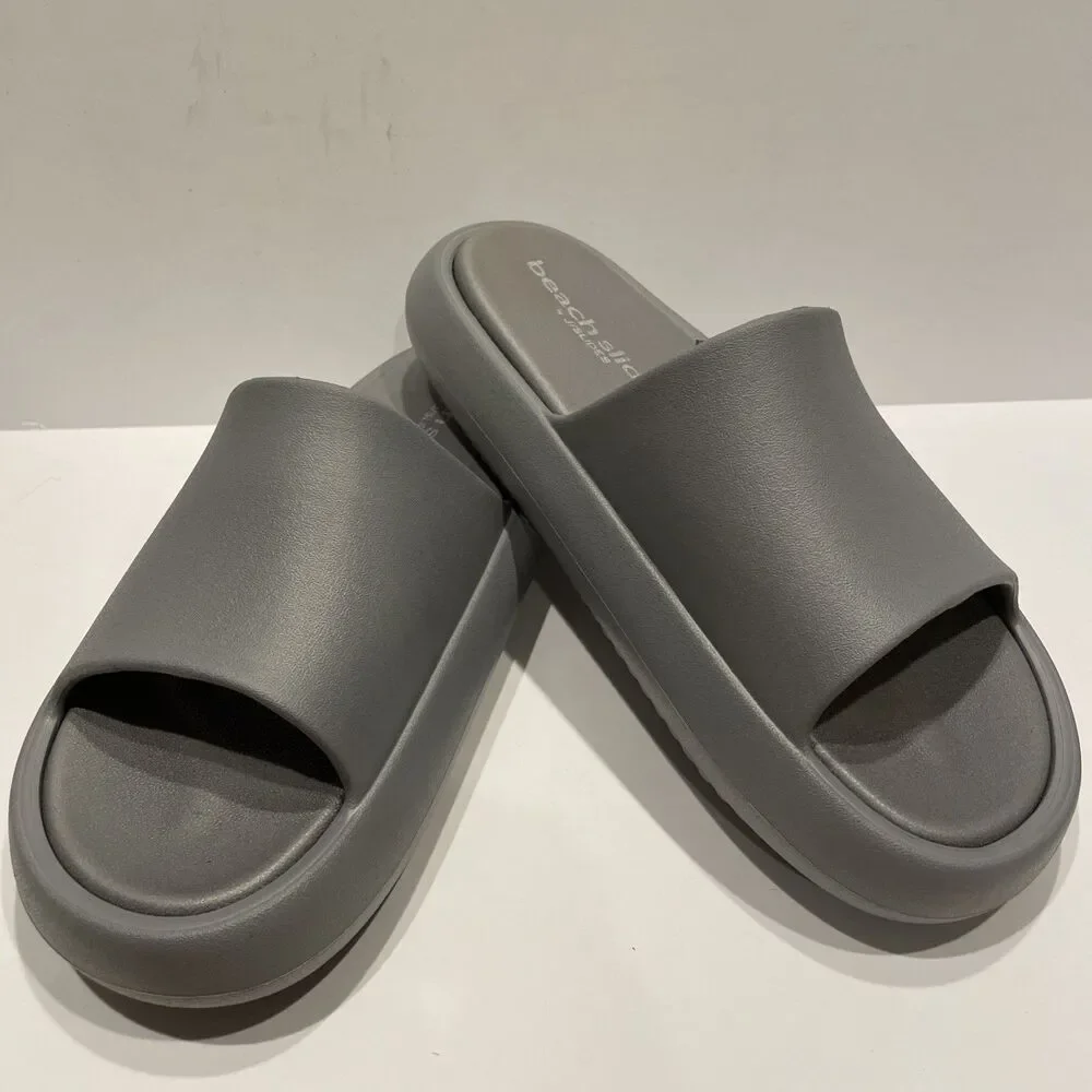 J Slides NYC Beach Slides Squish EVA Gray Sandals Size 10M NIB